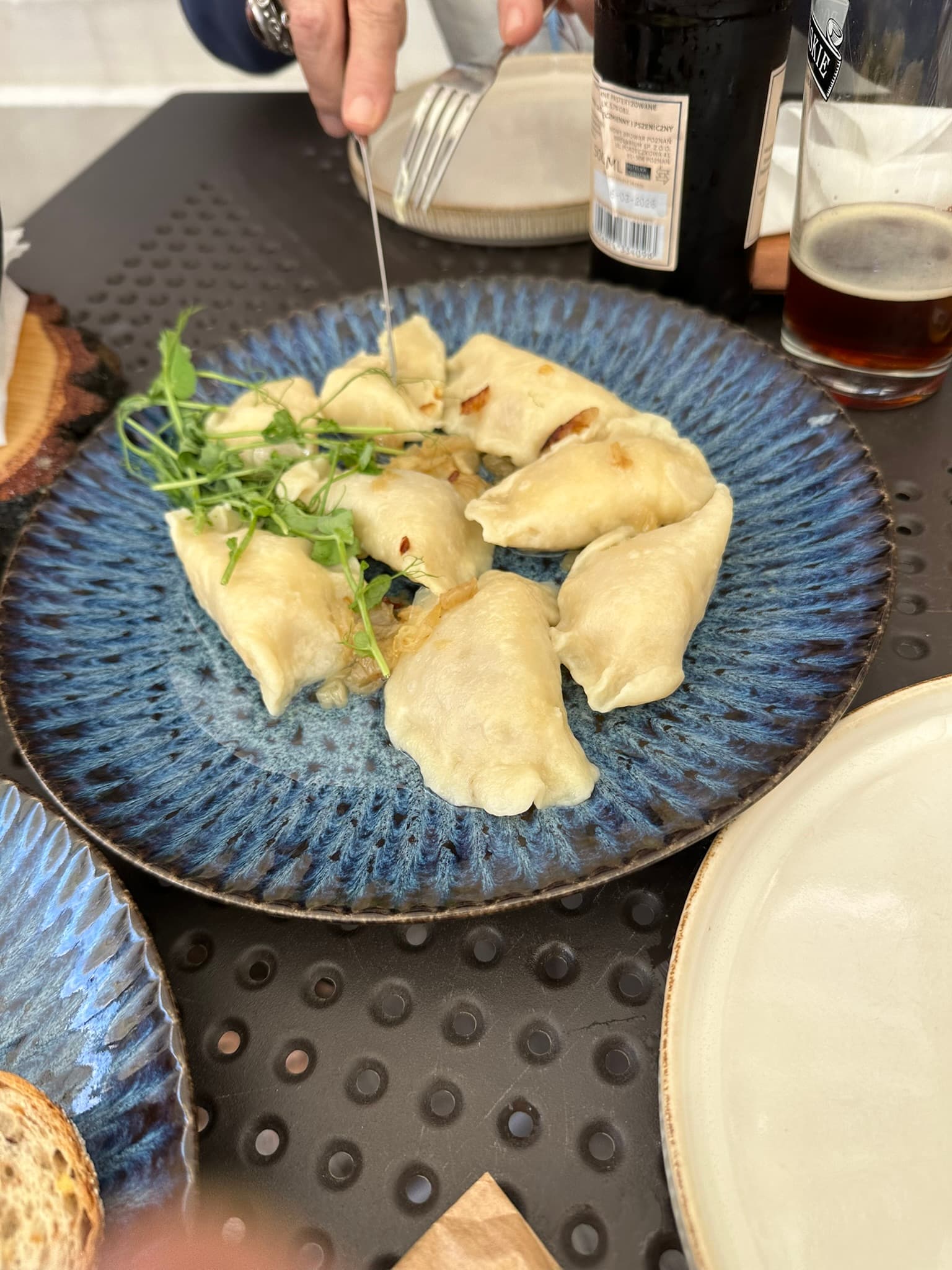 A plate of pierogi shared during Christian’s trip to Poland