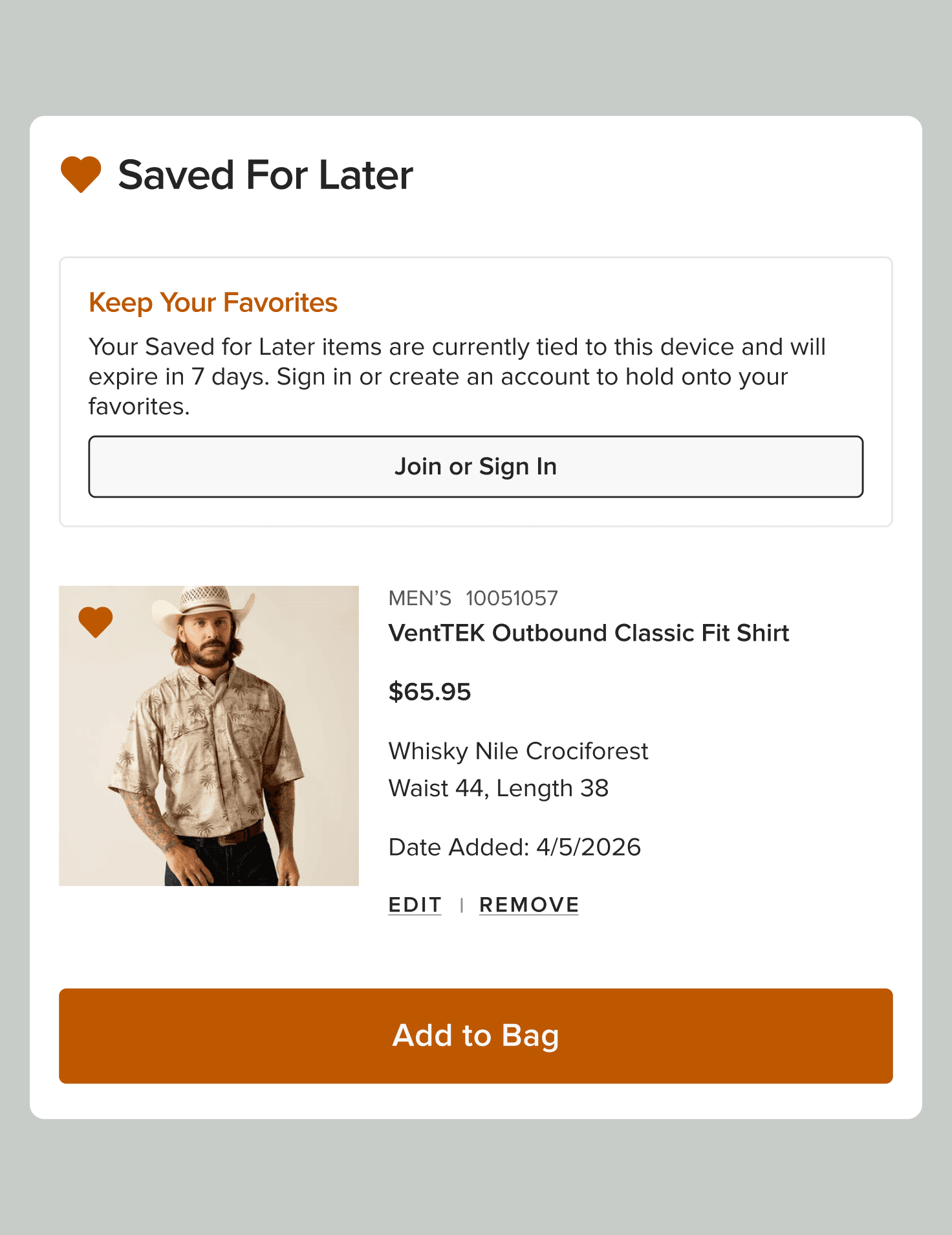 After redesign: the item is saved immediately and sign-in is offered only to extend persistence