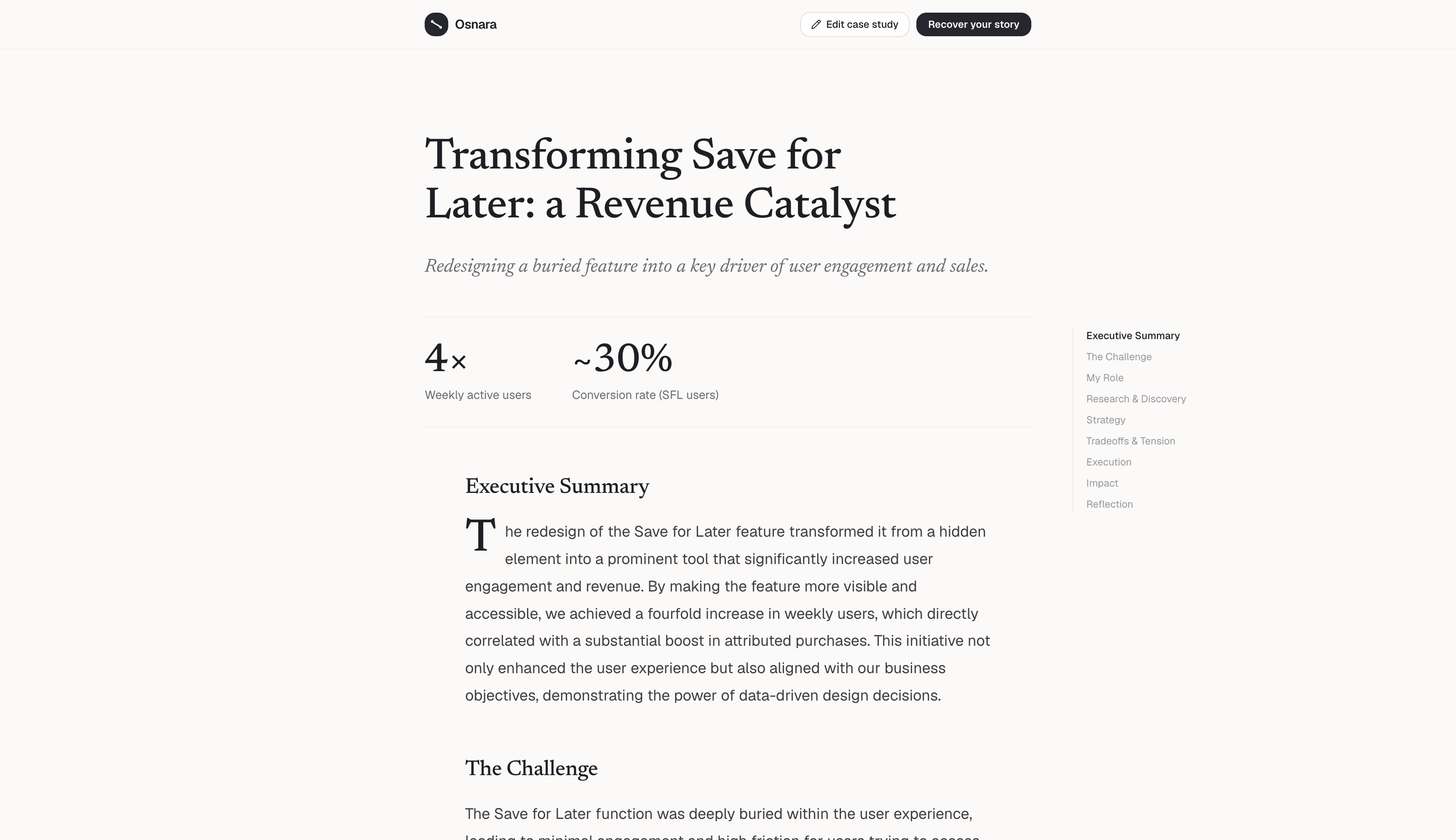 Published Osnara case study